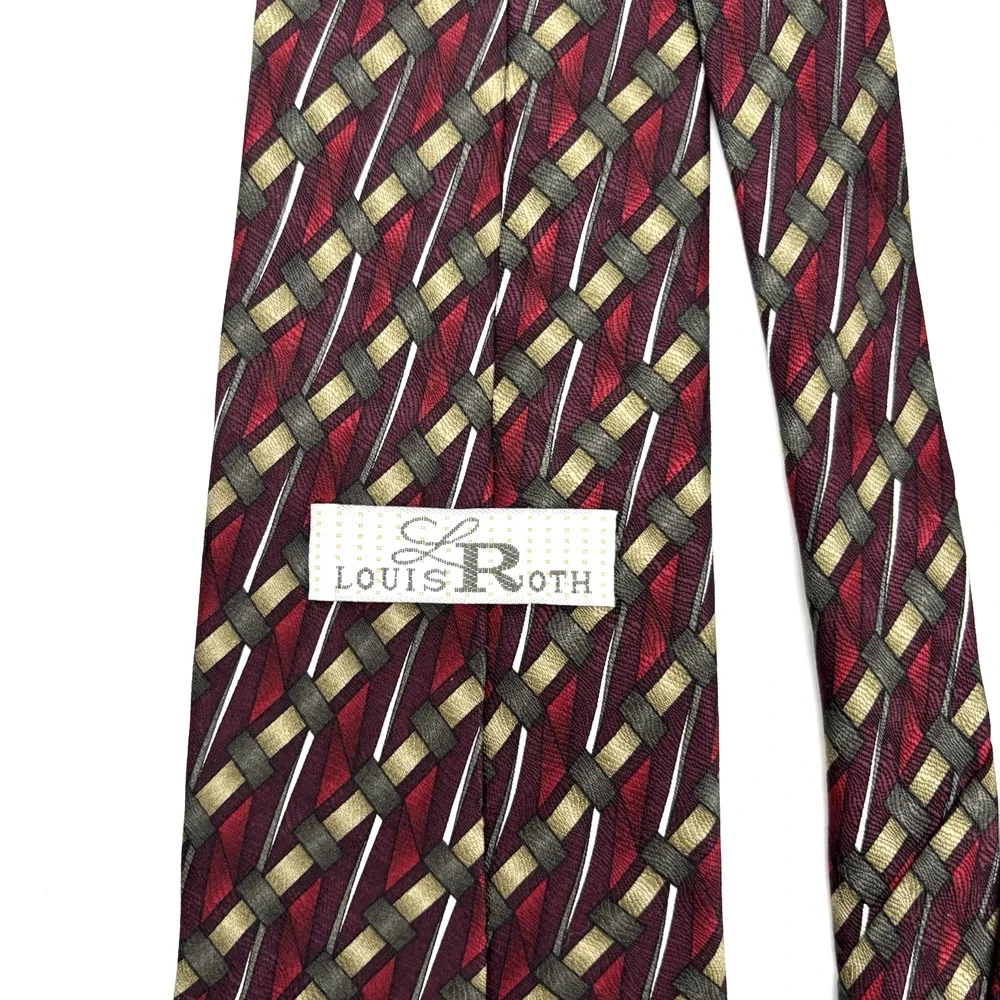 Lot of 3 1980s Louis Roth 100% Silk Multicolor Abstract Neckties 60